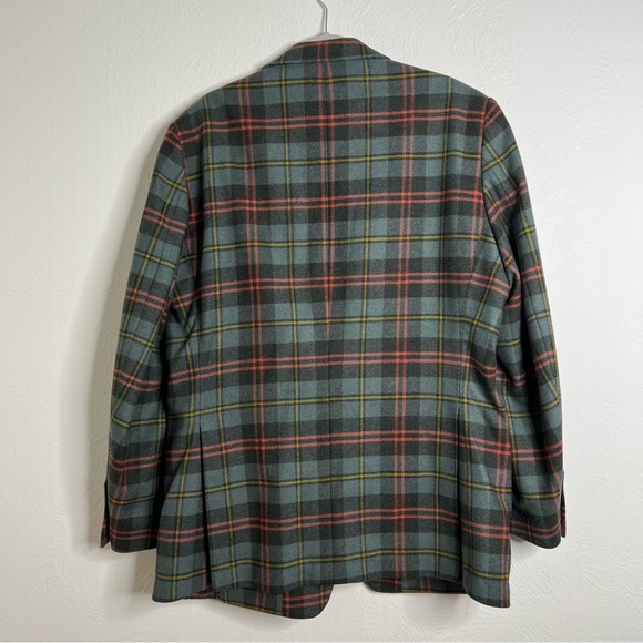 Vintage Crittenden Ivy League Plaid 100% Wool Blazer Jacket Size 44L - Picture 6 of 13